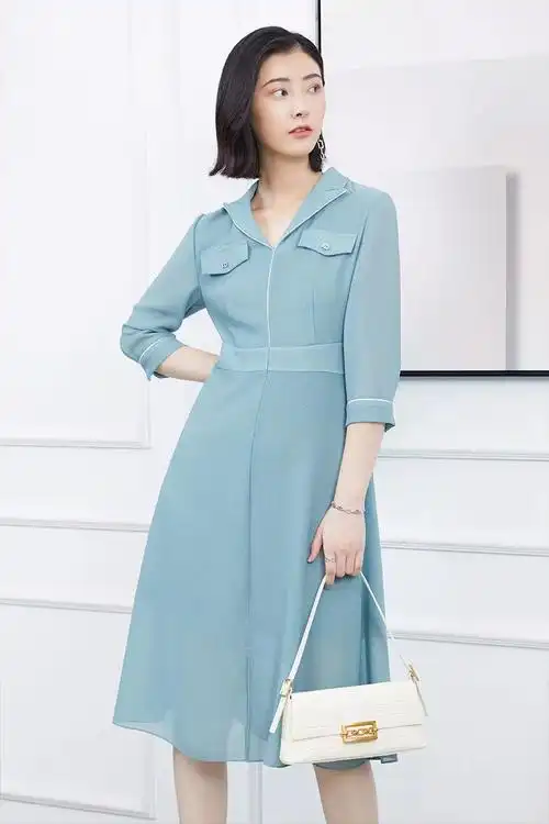 女装2021春夏新款珂莱蒂尔国内代购网纱修身收腰连衣裙