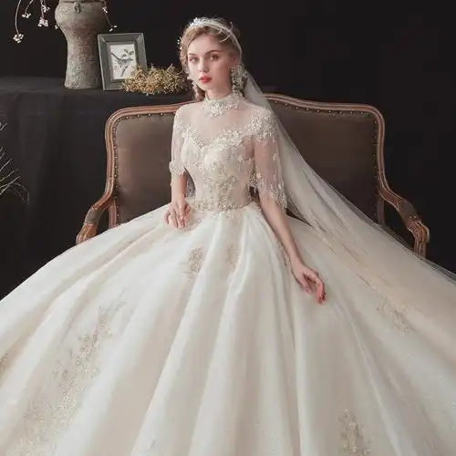 梦幻婚纱礼服2020新款法式气质新娘森系超仙豪华婚纱