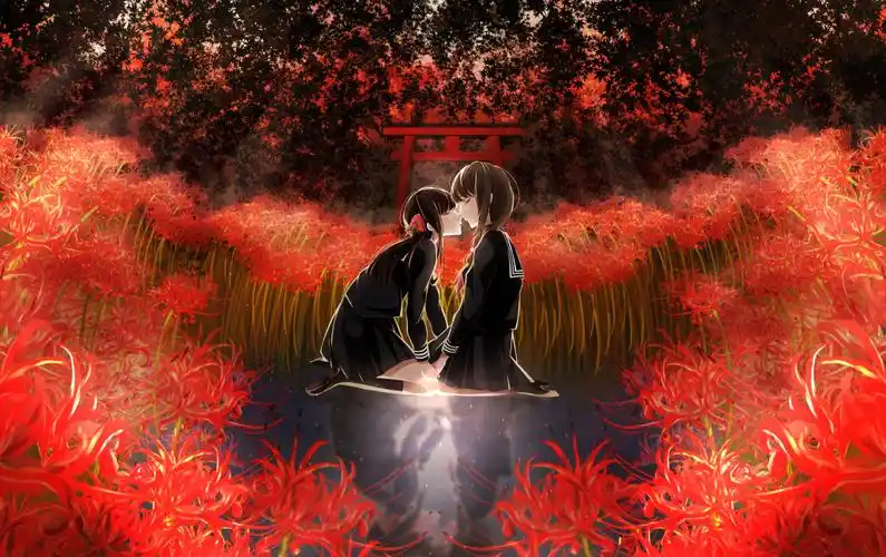 二次元中的地狱之花 彼岸花桌面壁纸