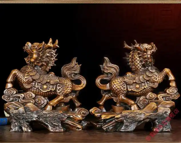 麒麟摆件一对风水宅子卧室玄关家居办公桌面摆设转运f款旺财麒麟母