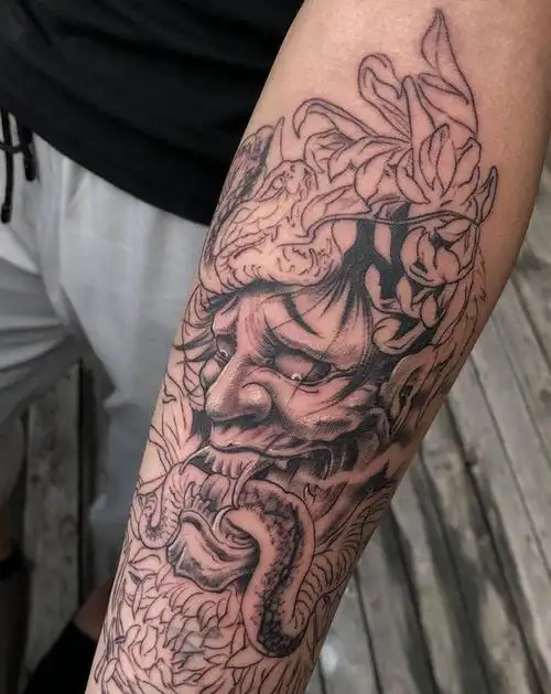 般若纹身图片_手臂腿部老传统新传统般若纹身图案