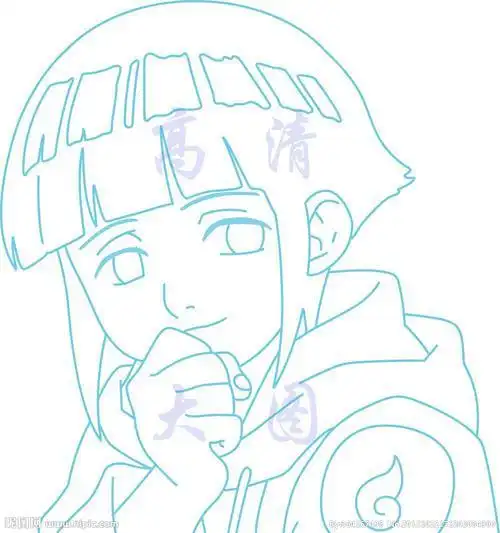 日向雏田简笔画可爱