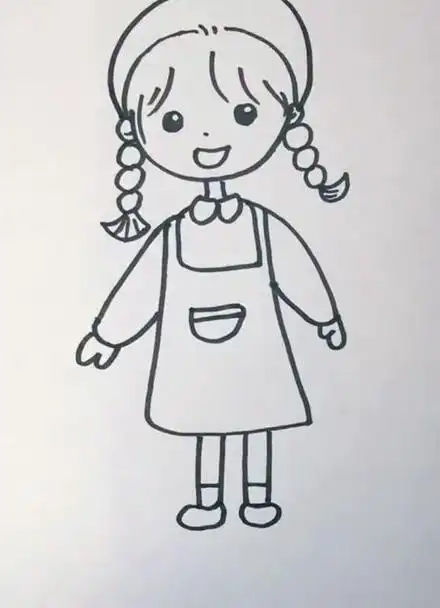 简笔画小女孩