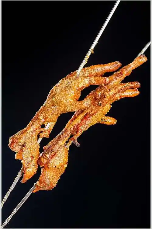 烧烤鸡爪串图片