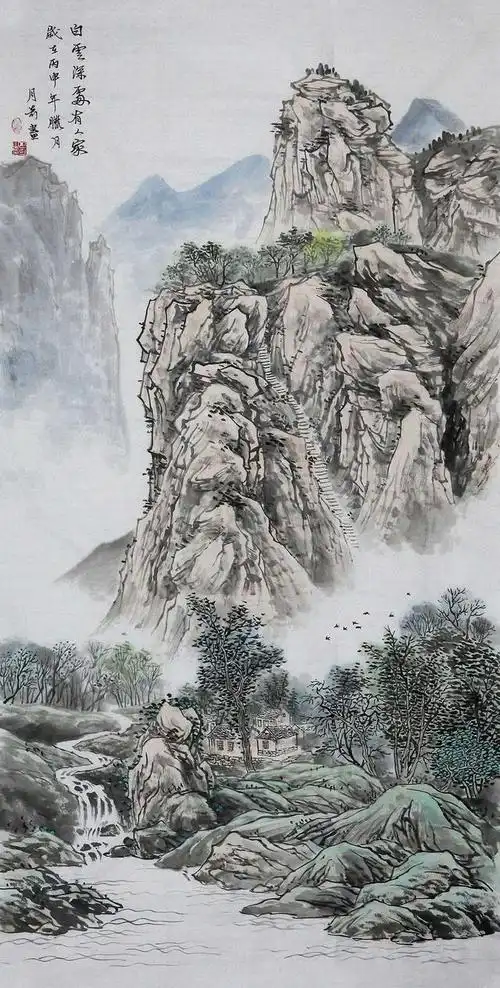 张月奇山水画:情境优美,如诗如画