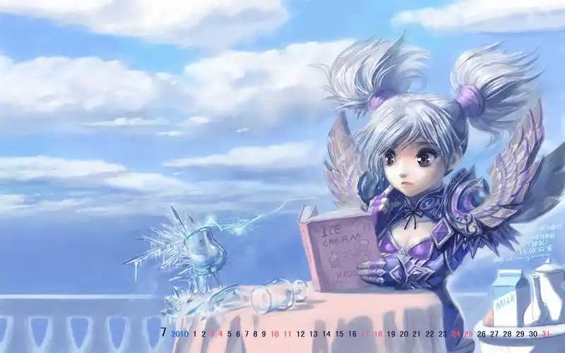 求魔兽世界7月份一张侏儒女法师的壁纸那个女法师在看书,旁边有两个