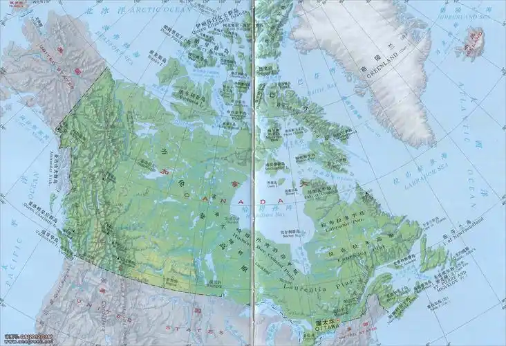 加拿大地形地图加拿大地图库