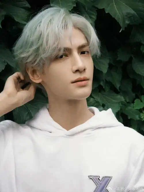 罗云熙银发白卫衣##罗云熙又染了白发#  罗云熙白发造型,妥妥撕漫 !!