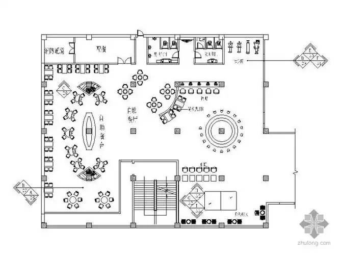 某休闲酒店自助餐厅施工图
