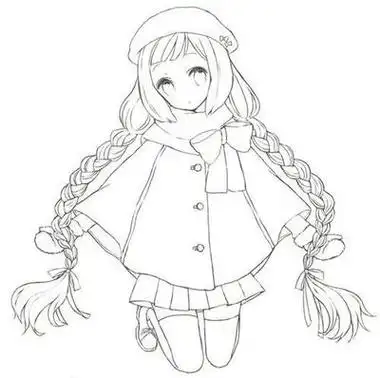 少女简笔画图片大全_少女怎么画_儿童少女二次元人物简笔画图片二次元