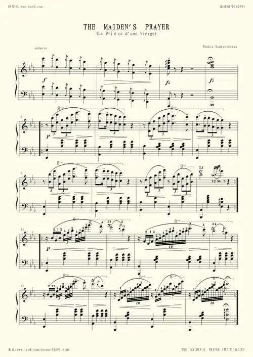 钢琴谱:少女的祈祷 (the maidens prayer)