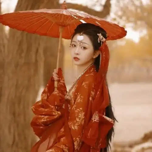 红衣红伞古风伤感寂寞女生头像图片
