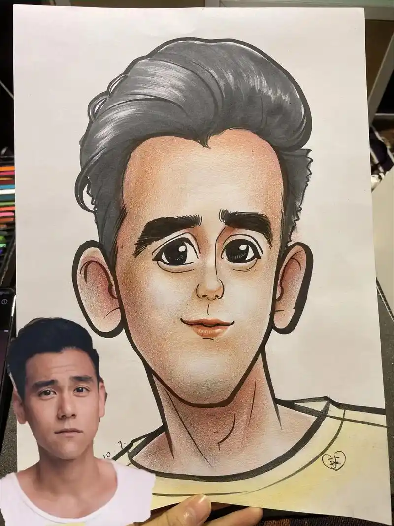 彭于晏.是我的大眼男神 #夸张肖像漫画 #零基础学画画 #手 - 抖音