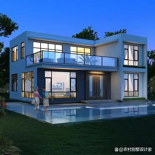 7款二层现代风格别墅推荐,适合农村自建,平屋顶,简单易施工