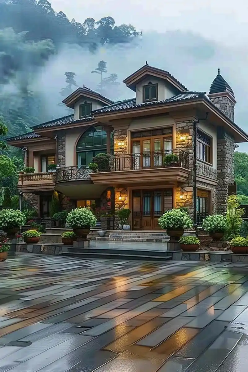 小屋,静谧地镶嵌于乡野之中,既有农家小院的淳朴,又不失别墅的雅致