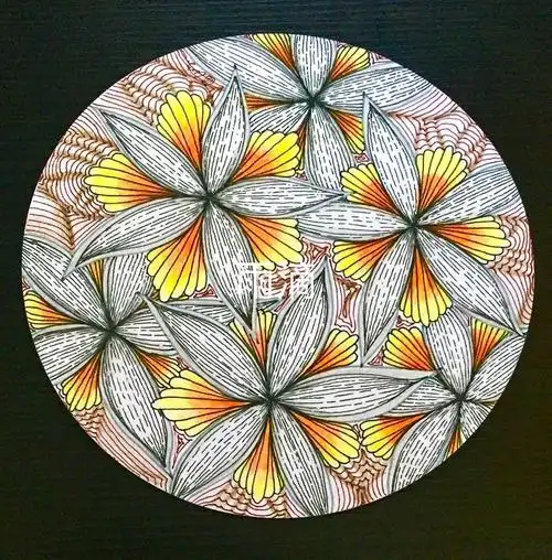 插画线描彩色线条装饰画点线面蝴蝶