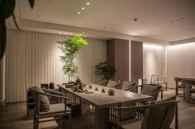 私人茶室装修效果图,东方禅意之美