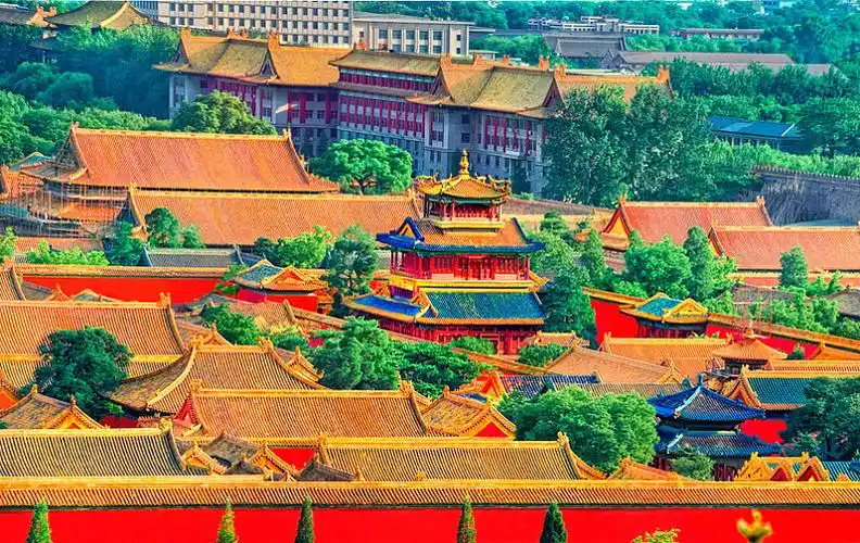 俯视北京故宫西六宫宫殿群_高清图片_全景视觉