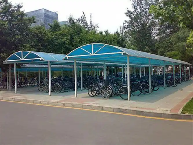 厦门自行车棚定做阳光板停车棚简易停车棚公共自行车停车棚