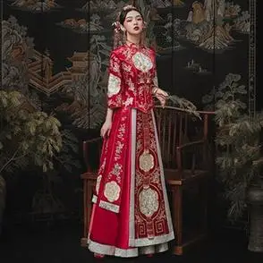秀禾服新款出阁服中式新娘结婚礼服女古装嫁衣龙凤褂新娘服