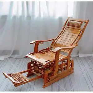摇摇椅躺椅靠背椅逍遥老人k实木午休椅子阳台家用成人摇椅竹藤凉