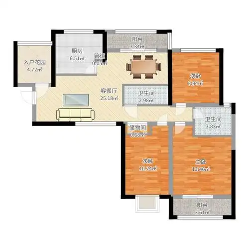东方御园123.61㎡c2户型-副本-副本