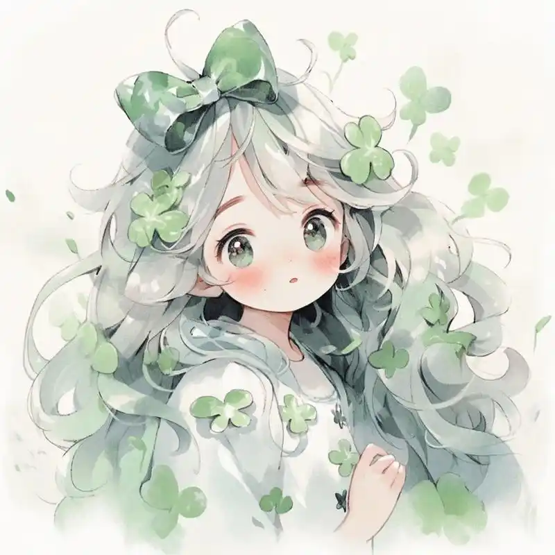 幸运少女92四叶草小清新头像