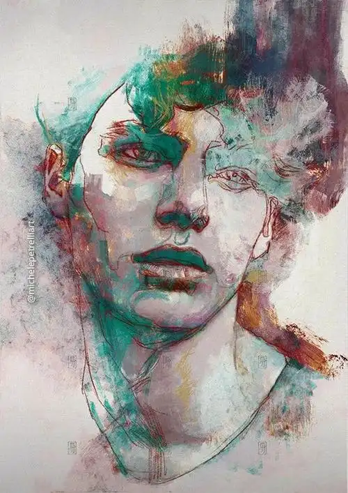 意大利当代画家米歇尔·佩特雷利肖像画作品欣赏!