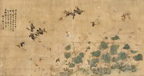 1772 百蝶图 立轴 设色纸本