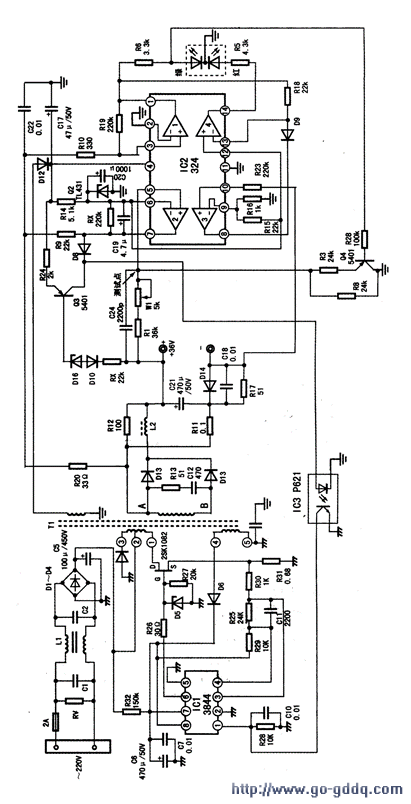 特能电动车铅酸电池自动充电器电路图
