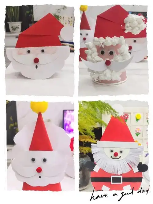 手工制作卡纸做圣诞老人太可爱了吧