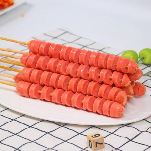 弹力火龙串烤开花香肠拉花热狗烧烤食材冷冻鸡肉丸