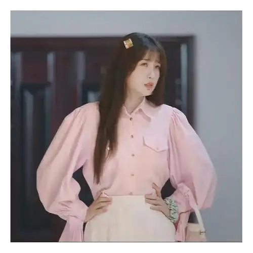 虞书欣同款衣服两个人的小森林虞书欣虞美人同款衣服粉色泡泡袖衬衫
