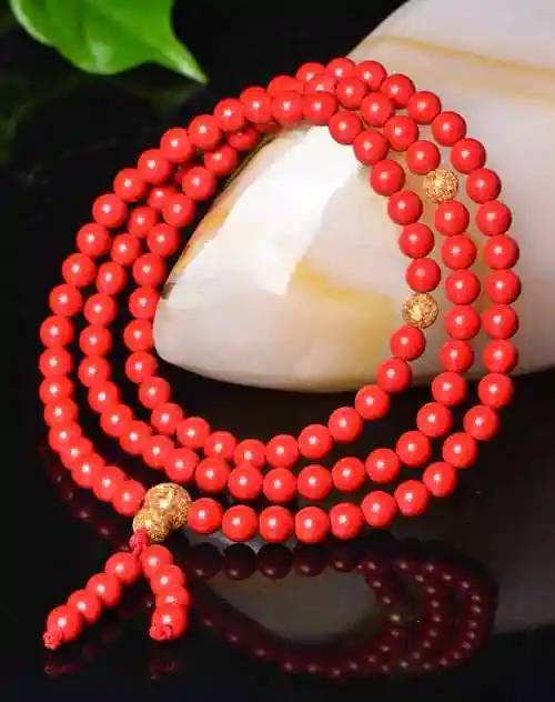 朱砂石108粒念珠手链