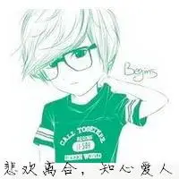 萌萌爱的手绘男生卡通头像带字