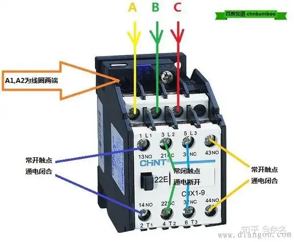 交流接触器各接线端子作用图解