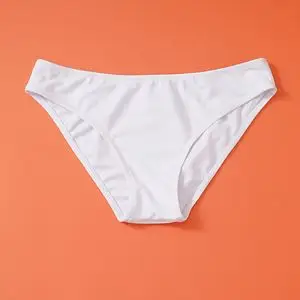 性感比基尼三角泳裤女士纯黑色白色游泳底裤外穿带内衬防走光短裤