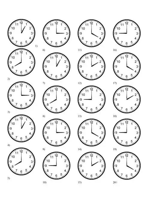 一年级认识时间练习整点半点