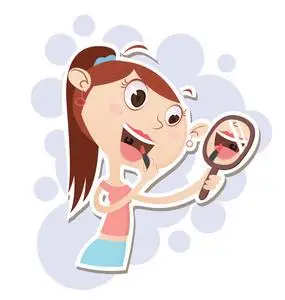 卡通唇彩卡通女孩化妆照片