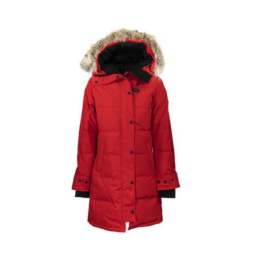 canada goose(加拿大鹅) 红色女士长款羽绒服 (帽子可脱卸)xs