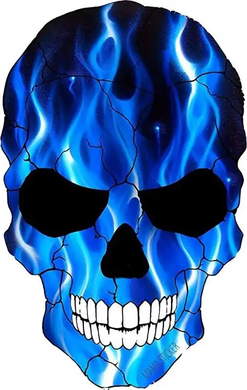 mama sticker 保险杠 死骨 骷髅 恶魔 鬼 僵尸 怪物 骷髅 火焰 蓝色