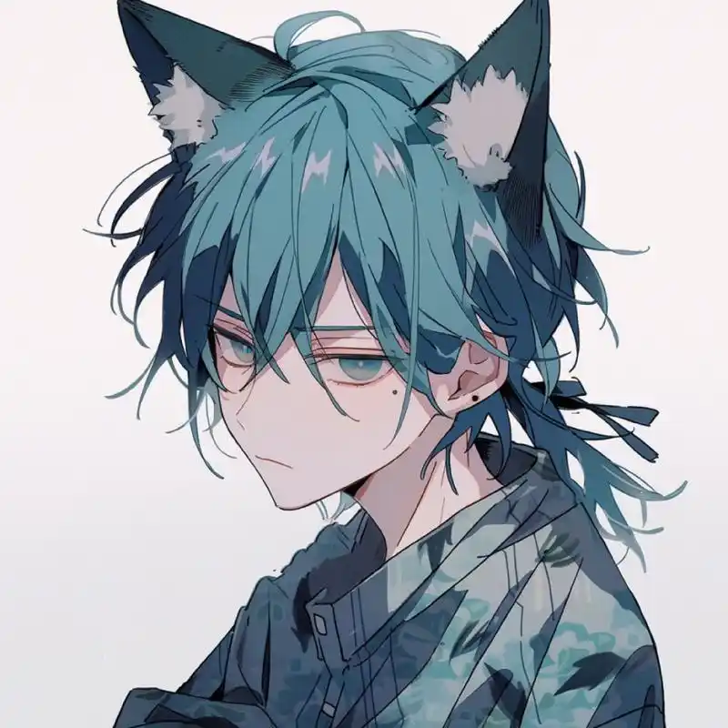 蓝发猫耳|少年感|第一弹