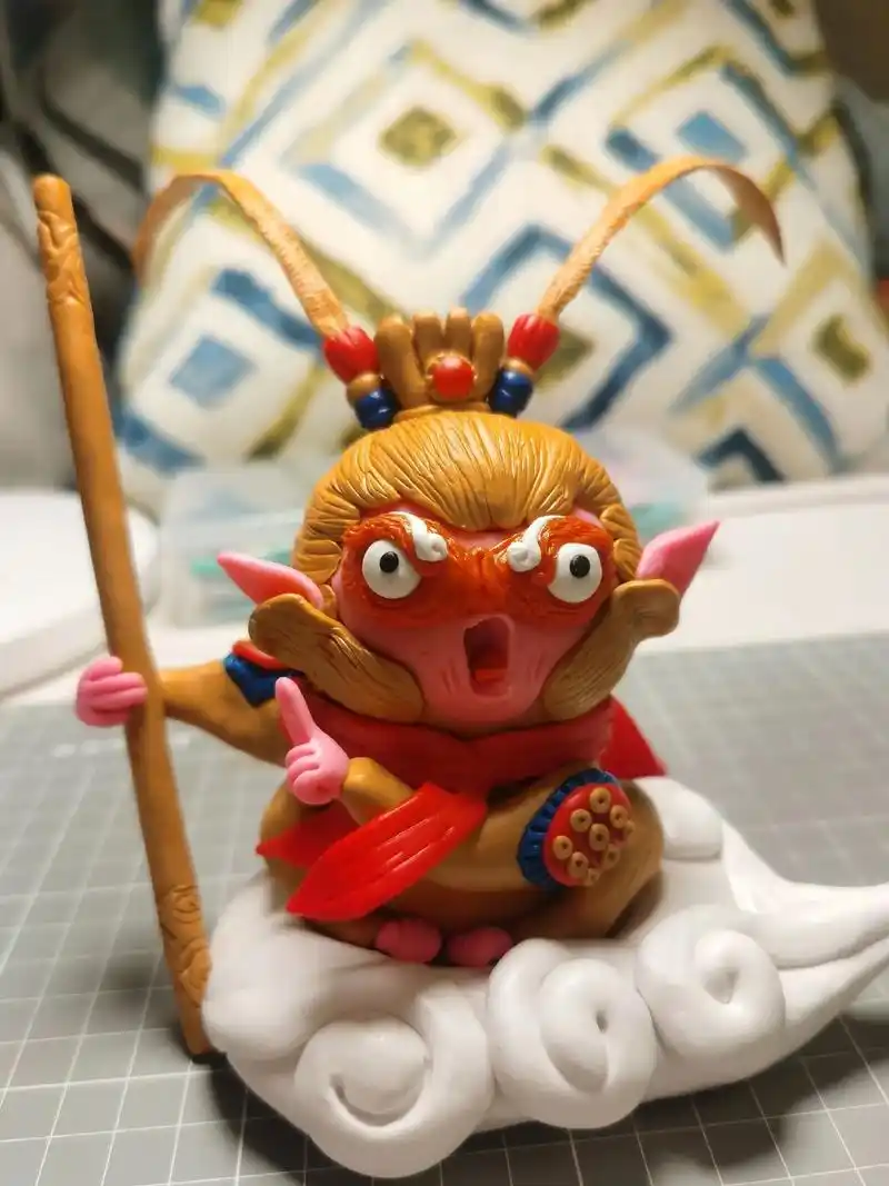 超轻粘土手工 孙悟空,大圣归来!不喜欢看他头戴金箍的样子, - 抖音