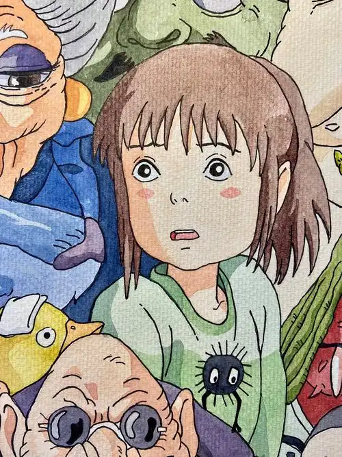 手绘水彩|宫崎骏漫画系列01—《千与千寻》