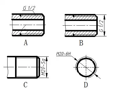 外螺纹标注正确的是() [图]a,ab,bc,cd,d.