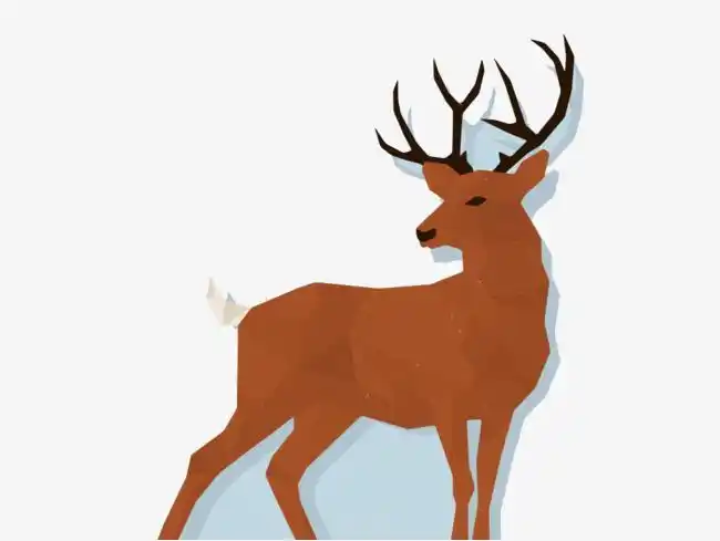 可爱动物梅花鹿卡通手绘高清矢量