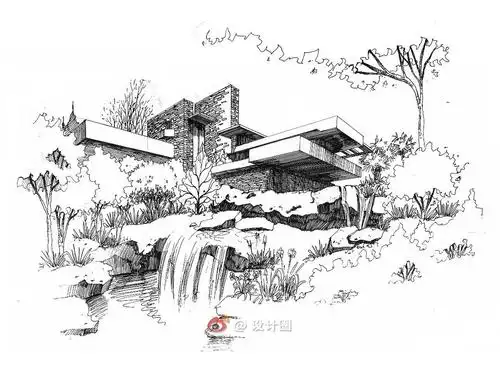 史上最全流水别墅手绘与快题100p