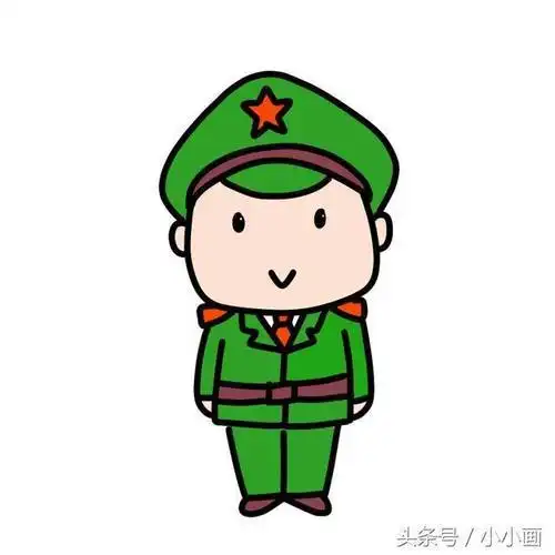 教孩子快快画出萌萌军人快来看看吧1建军节 儿童简笔画祝祖国繁荣昌盛