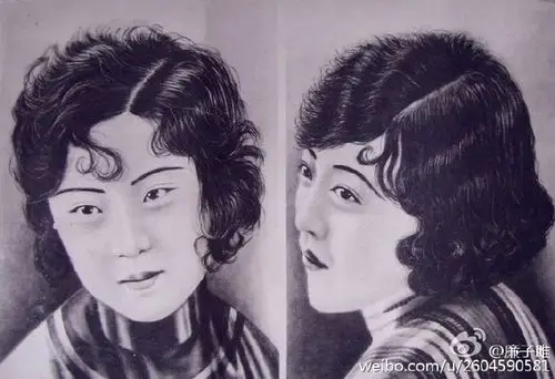 民国美女烫发广告.