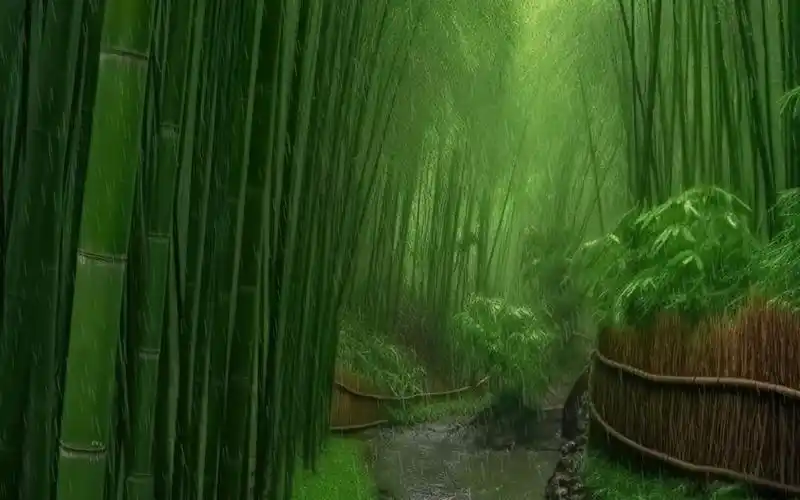 竹林听雨,品一种静,享一时闲暇,得一片悠然清绝!